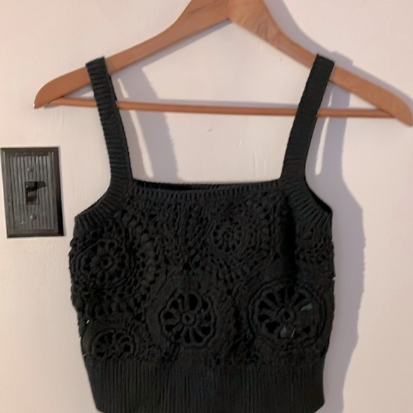 J. Crew Tops - JCrew black crochet tank top